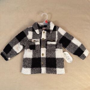 NWT Plaid Fleece Button Up Jacket 2T